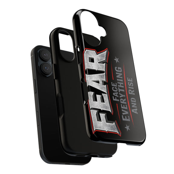 Fear face everything and rise phone case by Printify, featuring a bold design on a slim protective case.