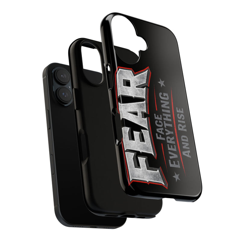 Fear face everything and rise phone case by Printify, featuring a bold design on a slim protective case.