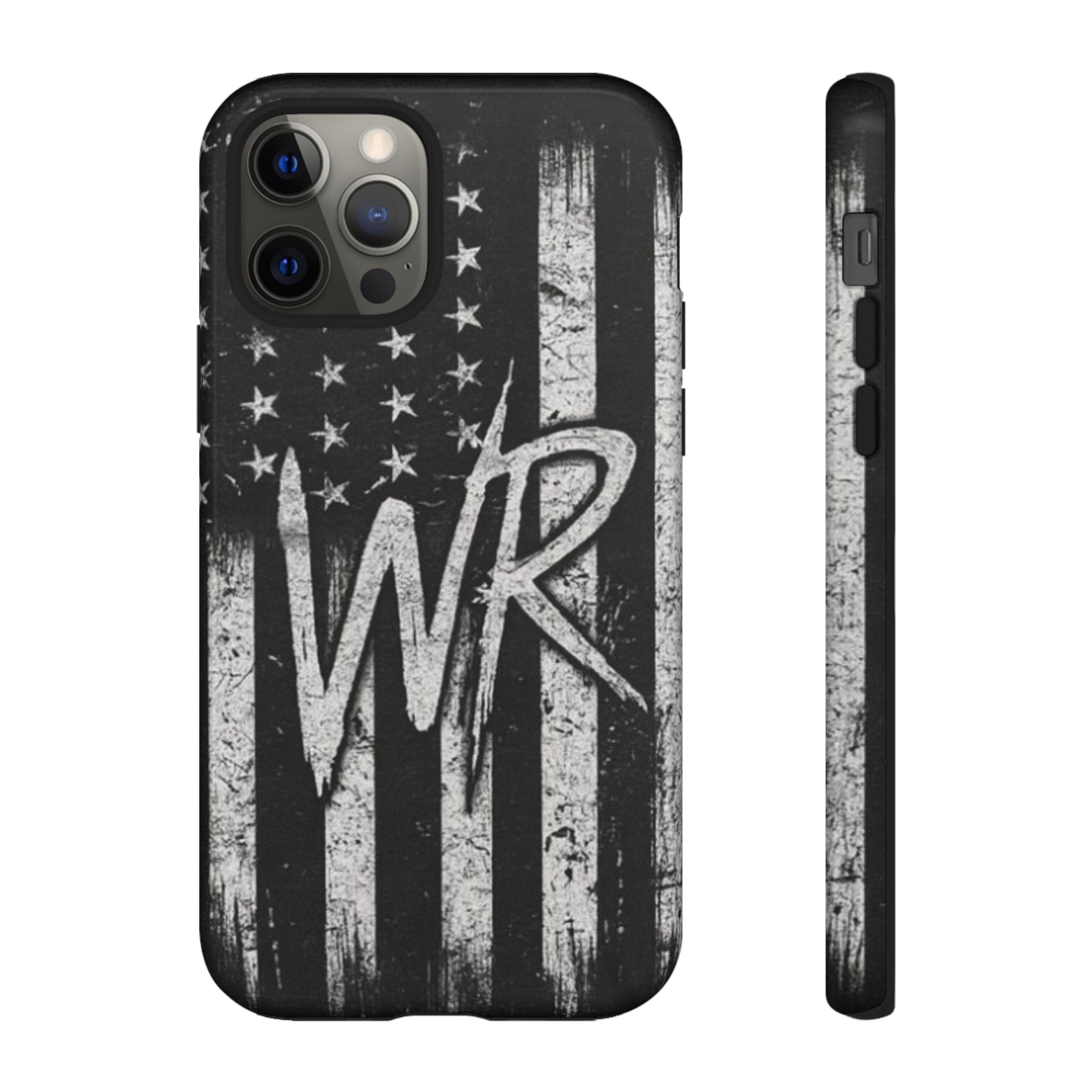 Patriotic Monogram Tough Phone Case – Distressed American Flag with WR
