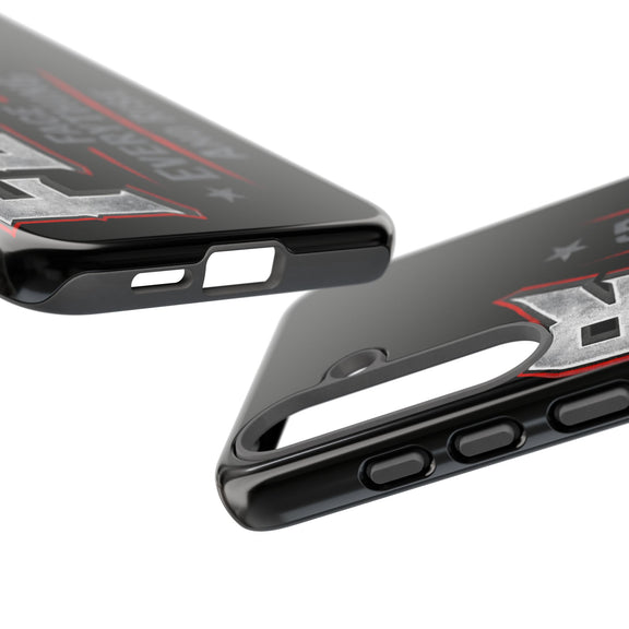Fear Face Everything and Rise Phone Case by Printify with a bold graphic design on a sleek protective cover.
