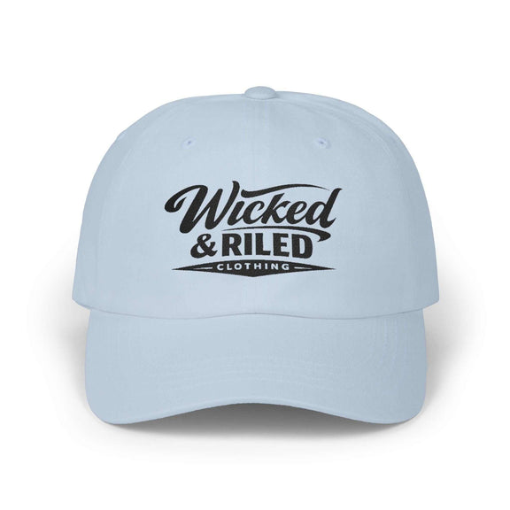 Distressed American flag baseball hat by Printify, featuring a classic dad cap style and adjustable strap.