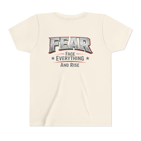 Youth Tee  "FEAR: Face Everything And Rise" Motivational Graphic T-Shirt - Wicked & Riled Clothing