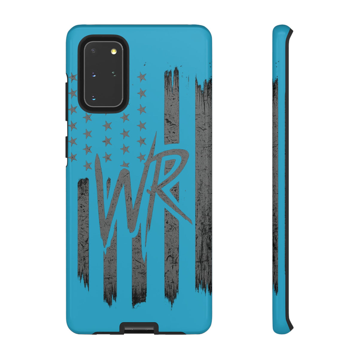 Patriotic blue 'WR' flag tough phone case by Printify, showcasing a durable design with vibrant flag graphics.