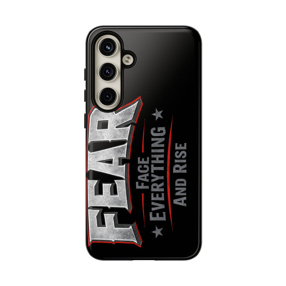 Fear phone case by Printify featuring a motivational design with bold typography on a sleek protective cover.