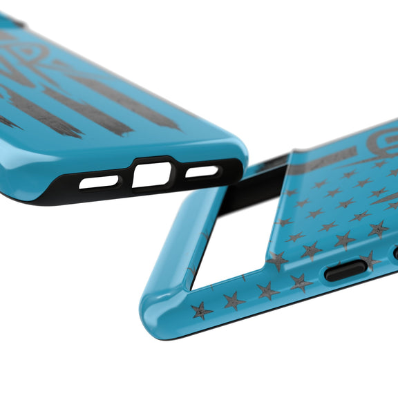 Patriotic blue 'WR' flag tough phone case by Printify featuring a durable design and vibrant colors.