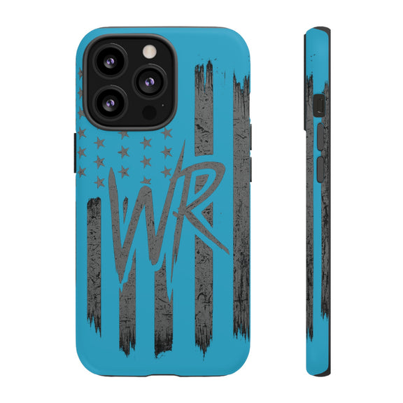 Patriotic blue 'WR' flag tough phone case by Printify, featuring a durable design and vibrant flag graphics.