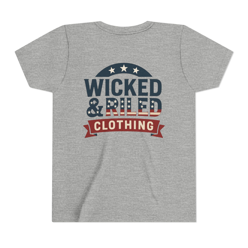 Youth Tee "Wicked & Riled Clothing" Patriotic Graphic Tee