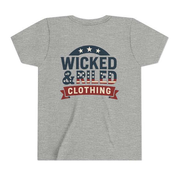 Youth Tee "Wicked & Riled Clothing" Patriotic Graphic Tee - Wicked & Riled Clothing
