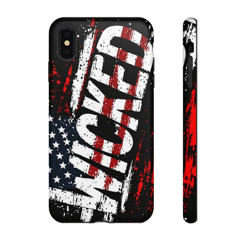 Distressed American flag phone case featuring "VETERAN" graphic by Printify, showcasing rugged patriotic design.