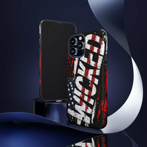 Distressed American flag phone case with "VETERAN" graphic by Printify for rugged patriotic protection.