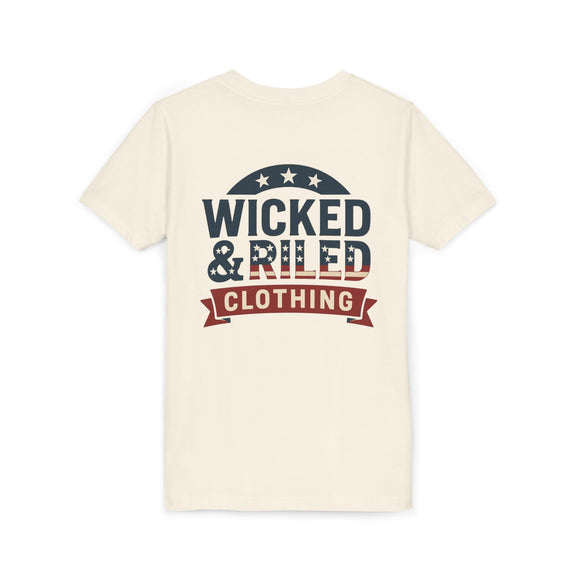 Youth Tee "Wicked & Riled Clothing" Patriotic Graphic Tee - Wicked & Riled Clothing