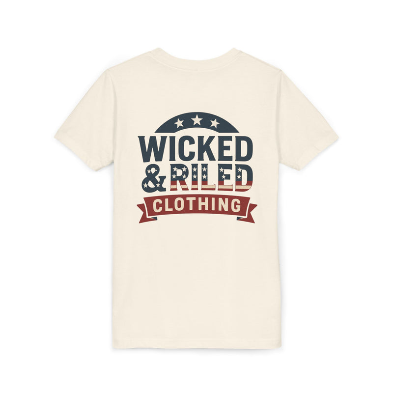 Youth Tee "Wicked & Riled Clothing" Patriotic Graphic Tee - Wicked & Riled Clothing