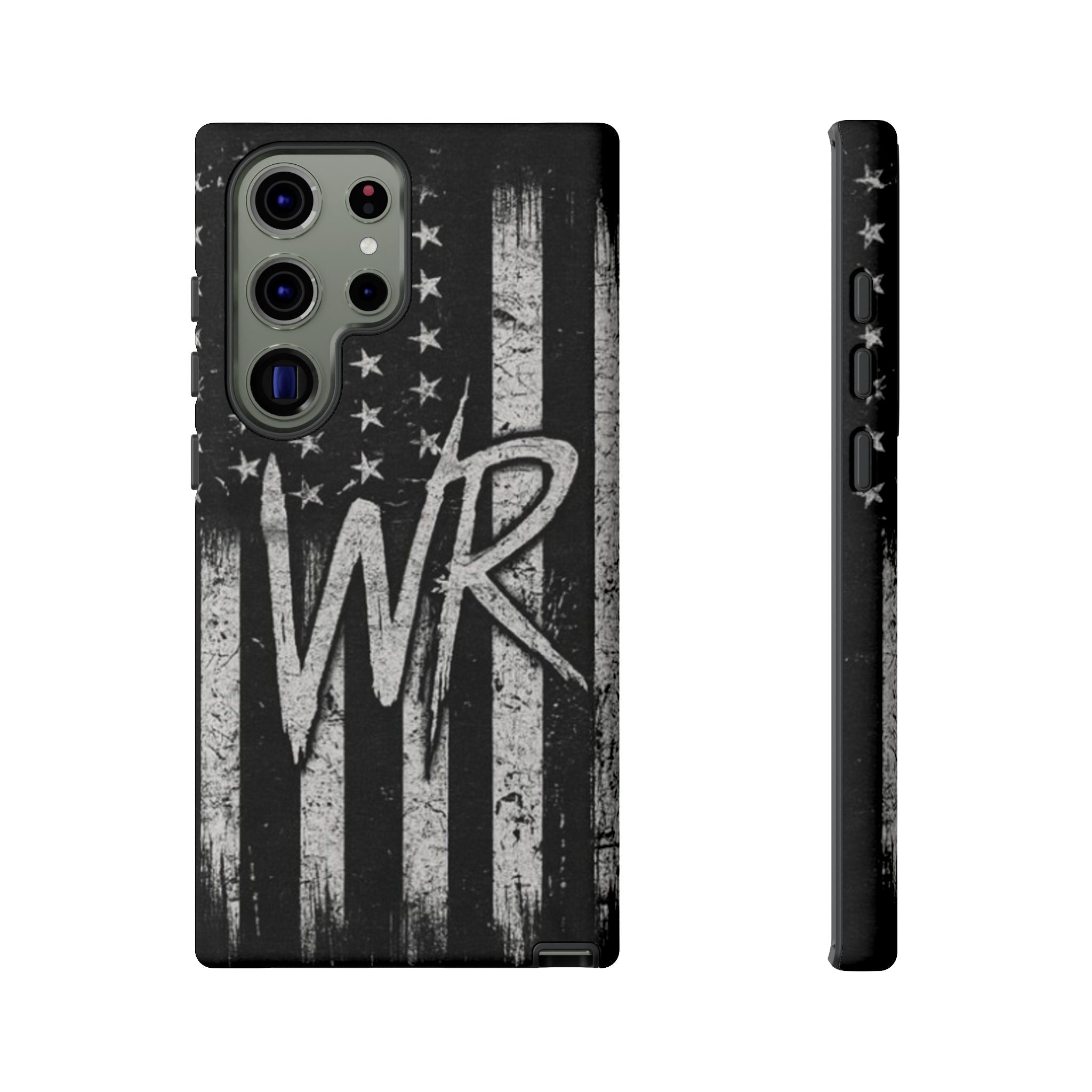 Patriotic Monogram Tough Phone Case – Distressed American Flag with WR