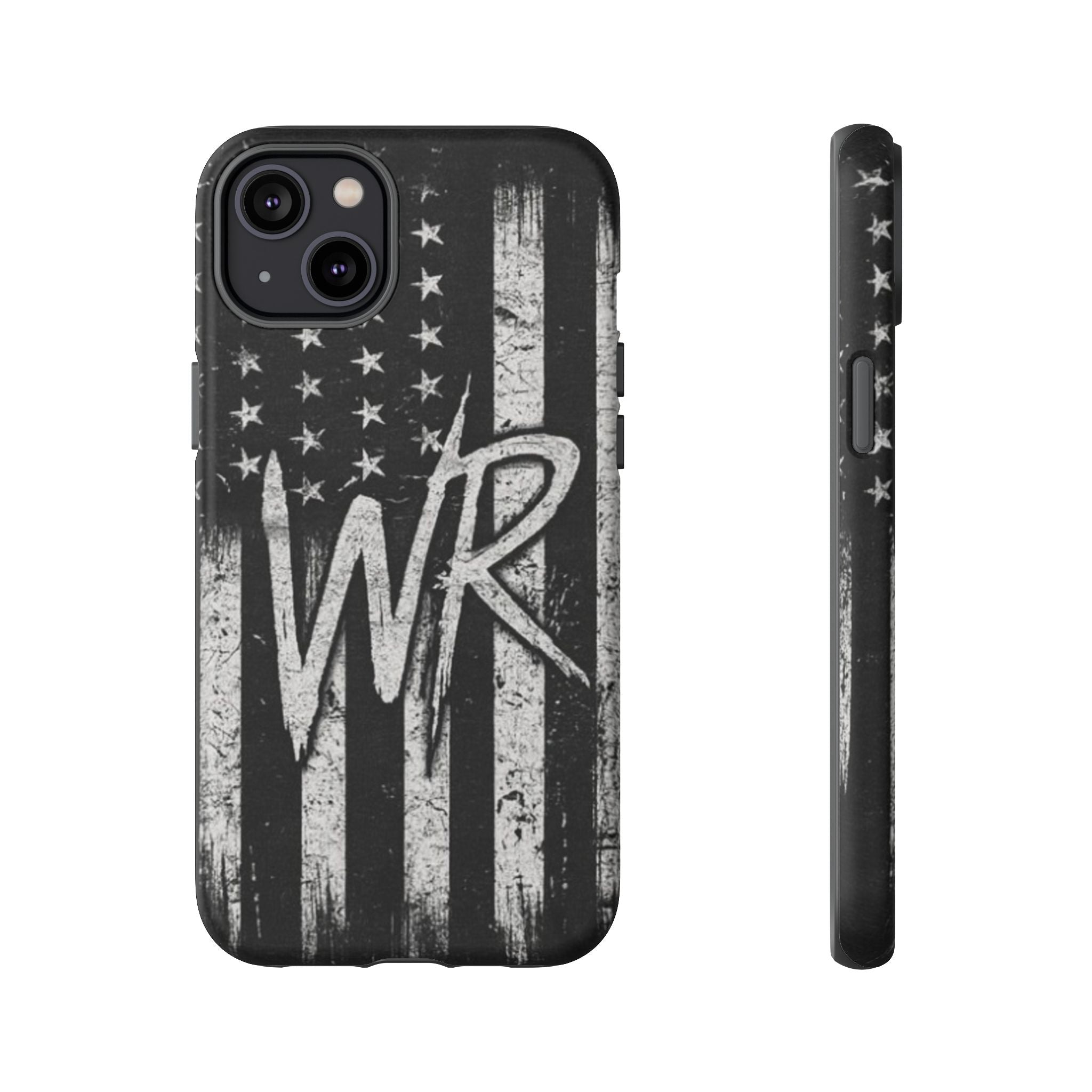 Patriotic Monogram Tough Phone Case – Distressed American Flag with WR