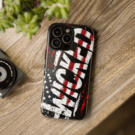 Distressed American flag phone case featuring "VETERAN" graphic by Printify for rugged patriotic protection.