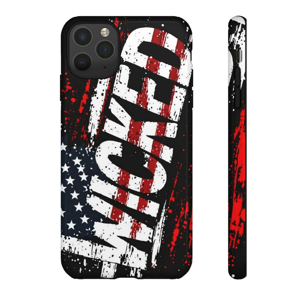 Distressed American flag phone case with "VETERAN" graphic by Printify, showcasing rugged patriotic design.