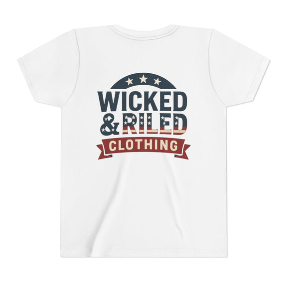 Youth Tee "Wicked & Riled Clothing" Patriotic Graphic Tee - Wicked & Riled Clothing