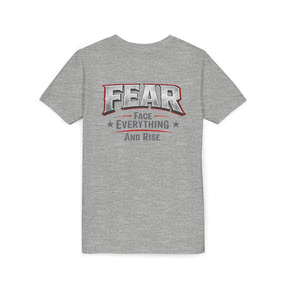Youth Tee  "FEAR: Face Everything And Rise" Motivational Graphic T-Shirt - Wicked & Riled Clothing