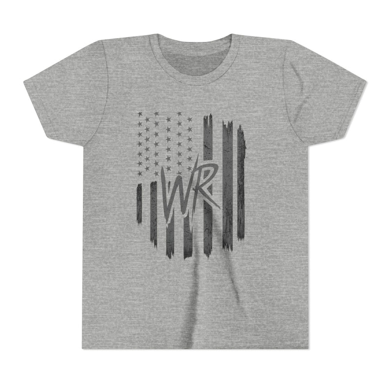 Youth Tee  Distressed American Flag with WR Monogram - Wicked & Riled Clothing