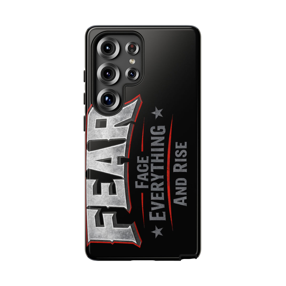 Fear Face Everything and Rise phone case by Printify, featuring a bold design with motivational text and a sleek finish.