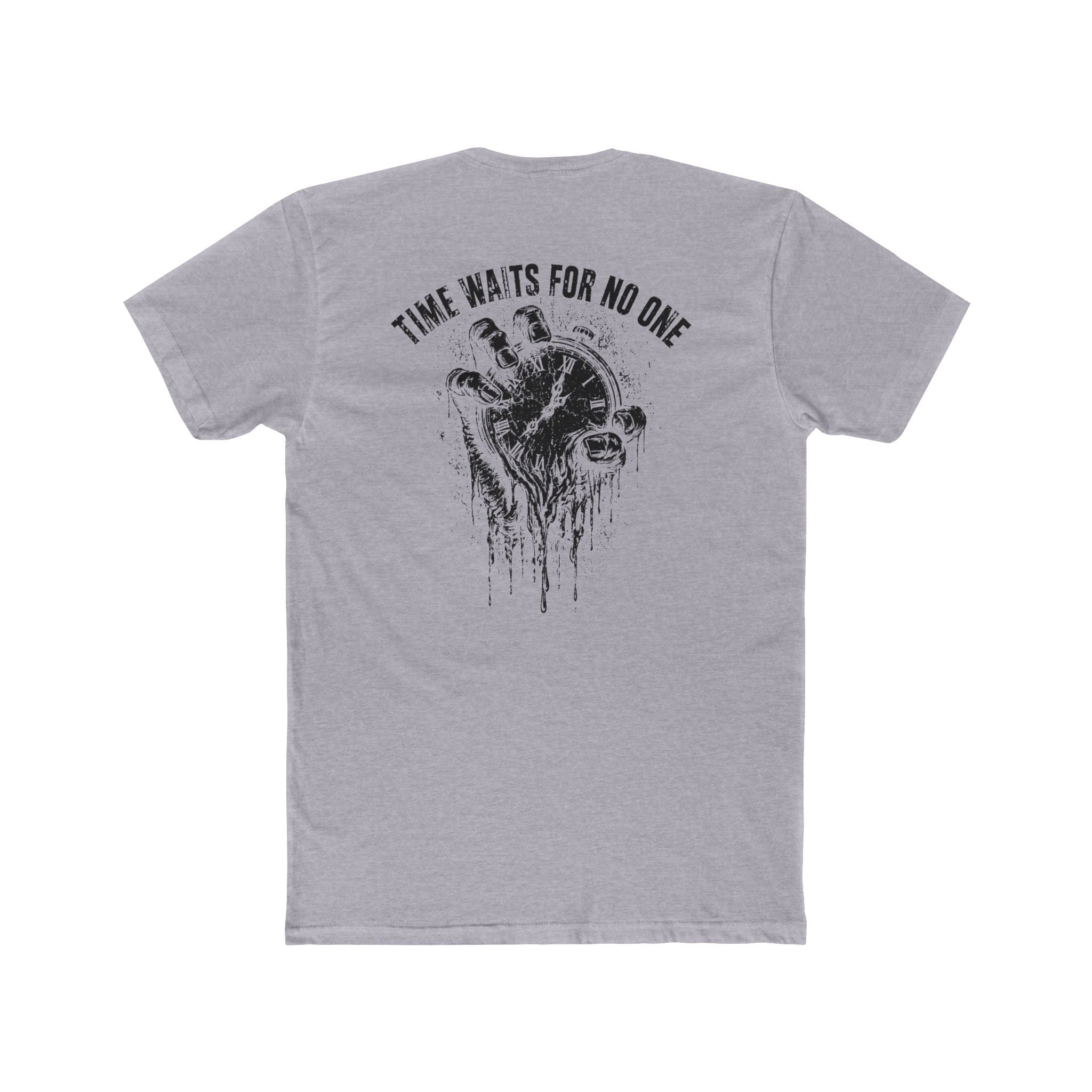 Time Waits For No One Tee — Skull & Clock Graphic Cotton T‑Shirt