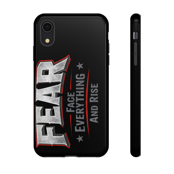Fear Face Everything and Rise phone case by Printify, featuring a bold graphic design and durable protective material.