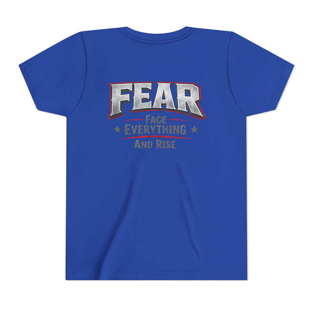 Youth Tee  "FEAR: Face Everything And Rise" Motivational Graphic T-Shirt