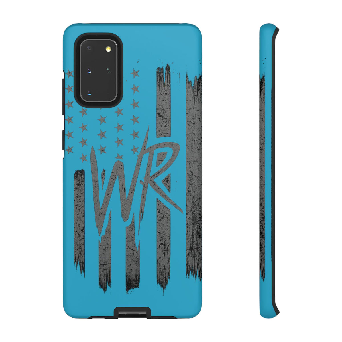 Patriotic blue 'WR' flag tough phone case by Printify, showcasing a durable design with vibrant flag graphics.
