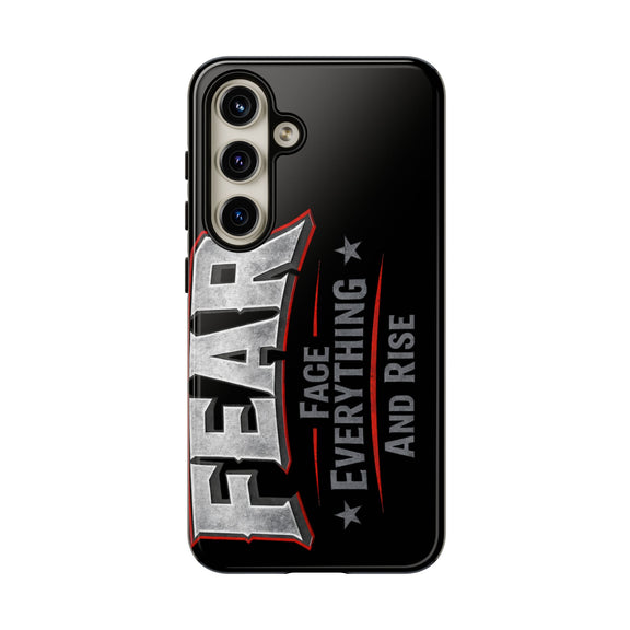 Fear Phone Case by Printify featuring a motivational design with bold lettering on a sleek protective cover.