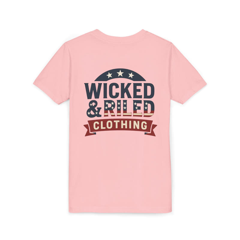 Youth Tee "Wicked & Riled Clothing" Patriotic Graphic Tee - Wicked & Riled Clothing