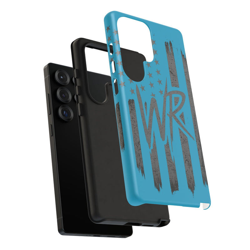Patriotic blue 'WR' flag tough phone case by Printify, featuring a durable design and vibrant flag graphics.