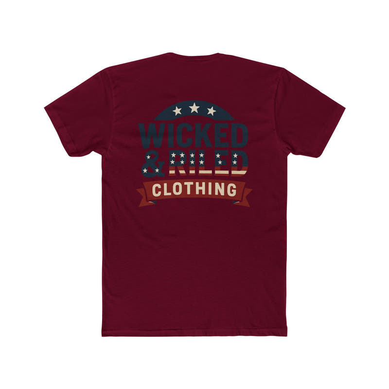 Wicked & Riled Clothing Tee Patriotic Vintage Logo Crewneck - Wicked & Riled Clothing