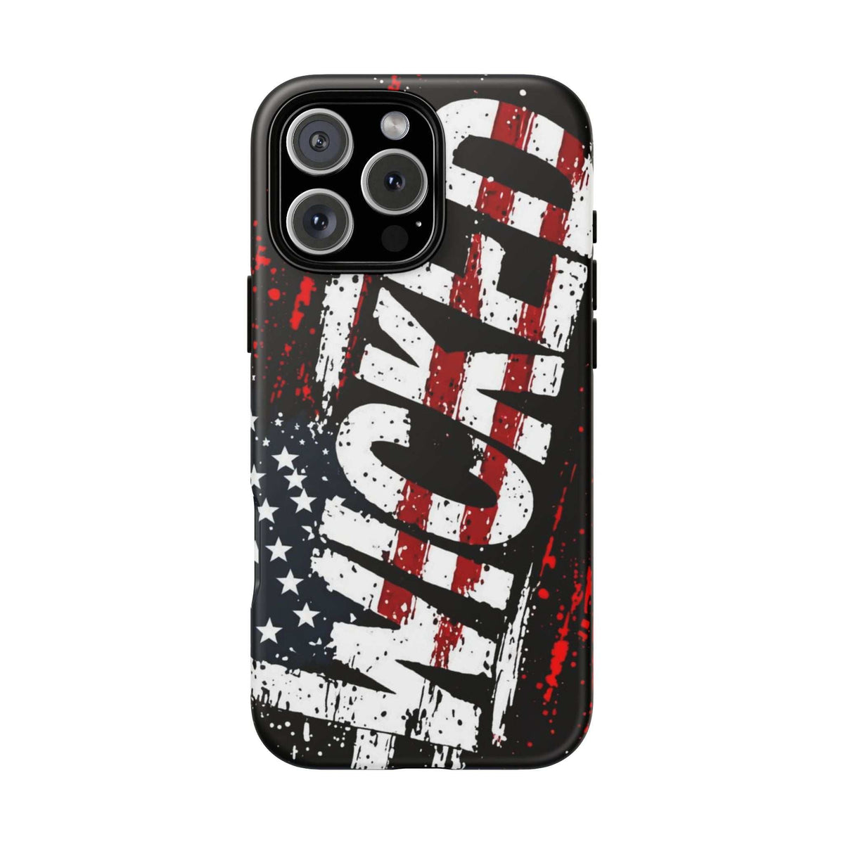 Distressed American flag phone case featuring "VETERAN" graphic by Printify, providing rugged patriotic protection.