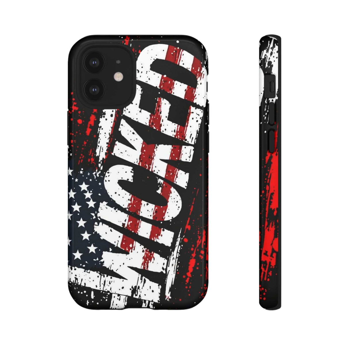 Distressed American flag phone case featuring "VETERAN" graphic by Printify, showcasing rugged patriotic design.