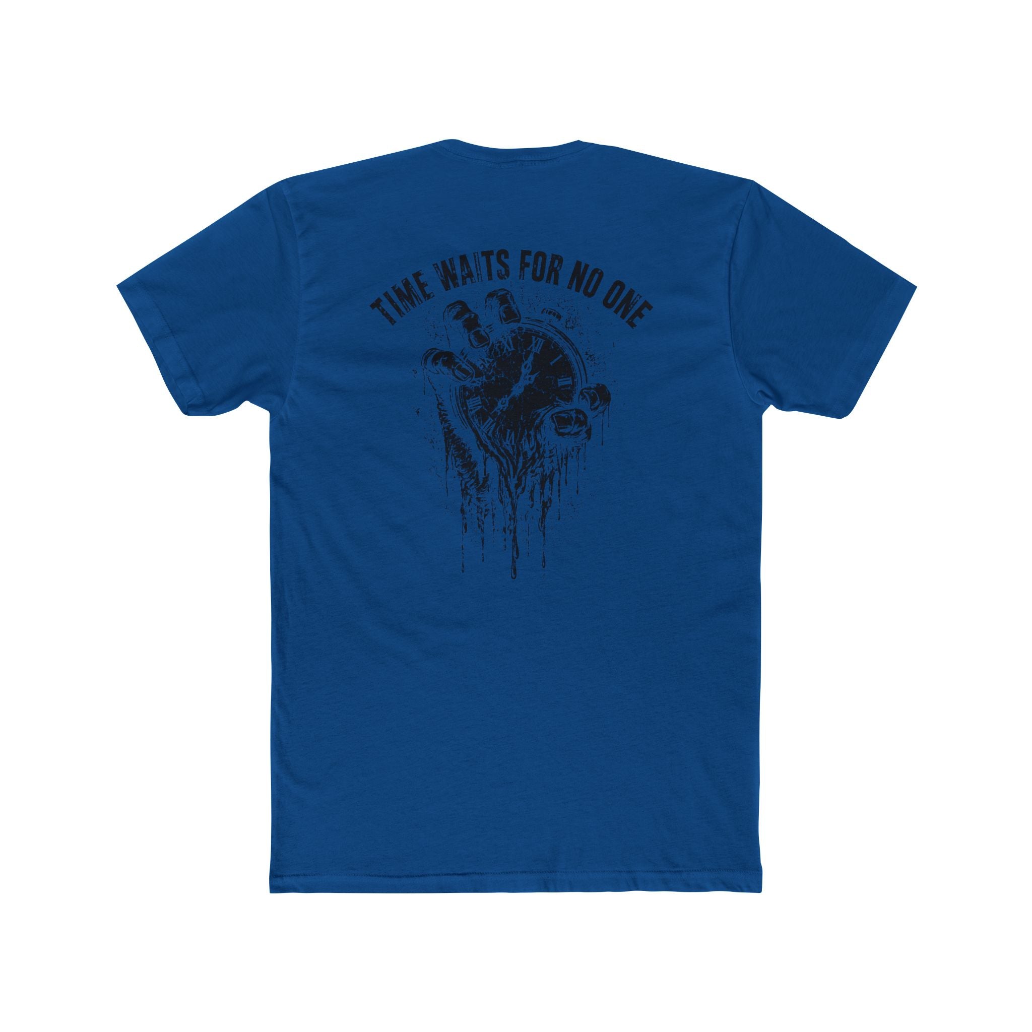 Time Waits For No One Tee — Skull & Clock Graphic Cotton T‑Shirt