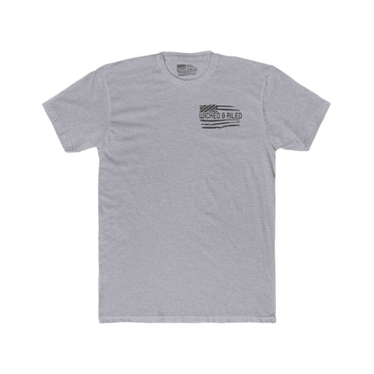 Wicked & Riled bold graphic tee by Printify, featuring a simple flag design on a black t-shirt.
